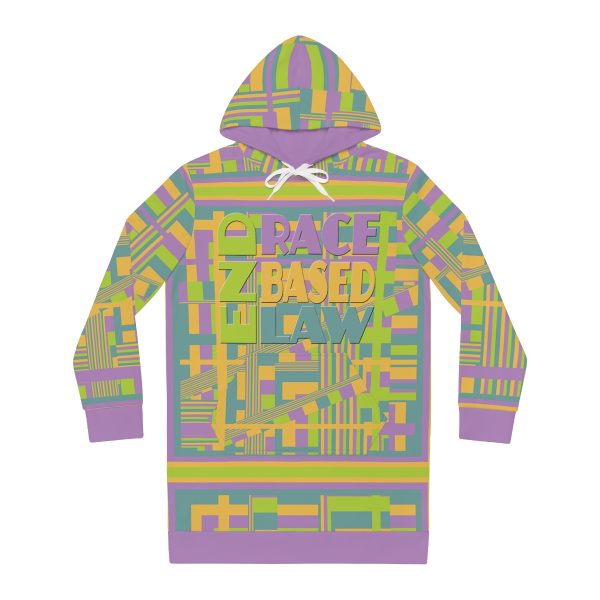 Women's Hoodie Dress (AOP)- END RACE BASED LAW - Pastels - Geometric BG - Image 2