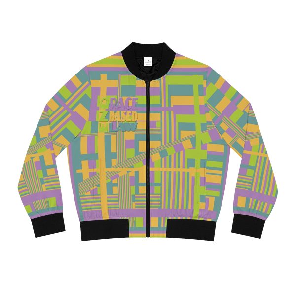 Women's Bomber Jacket (AOP) - END RACE BASED LAW - Pastels - Image 2