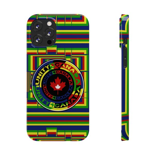 Slim Phone Cases - Unity4Canada - Multi Coloured - Geometric BG - Image 11