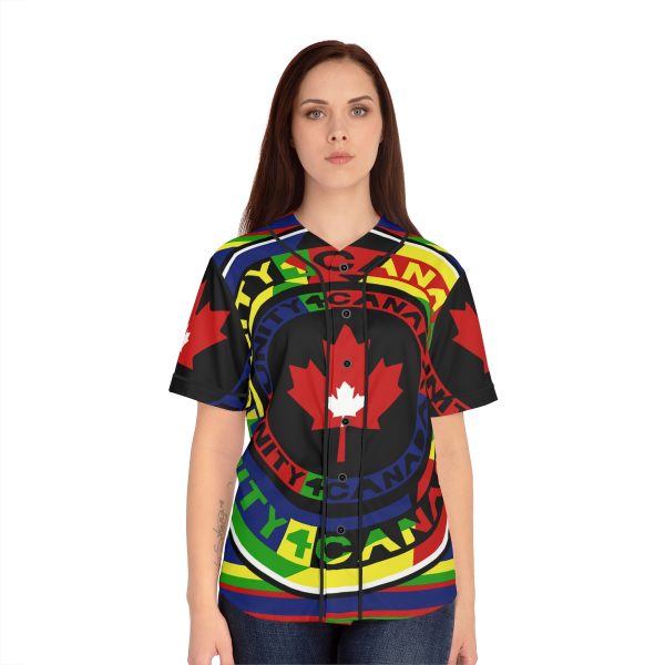 Women's Baseball Jersey (AOP) - Unity4Canada - Multi Coloured - Geometric BG - Image 21