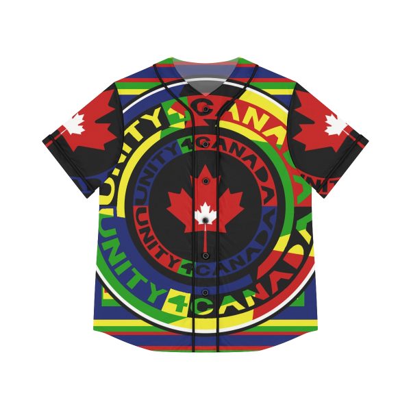 Women's Baseball Jersey (AOP) - Unity4Canada - Multi Coloured - Geometric BG - Image 19