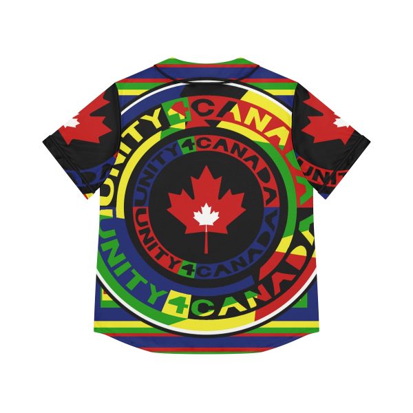Women's Baseball Jersey (AOP) - Unity4Canada - Multi Coloured - Geometric BG - Image 26