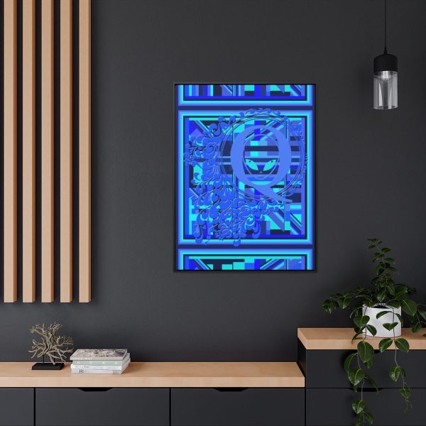 Gallery Canvas Wraps, Vertical Frame - Q Splash Geometric Multi Blue BG - Image 130