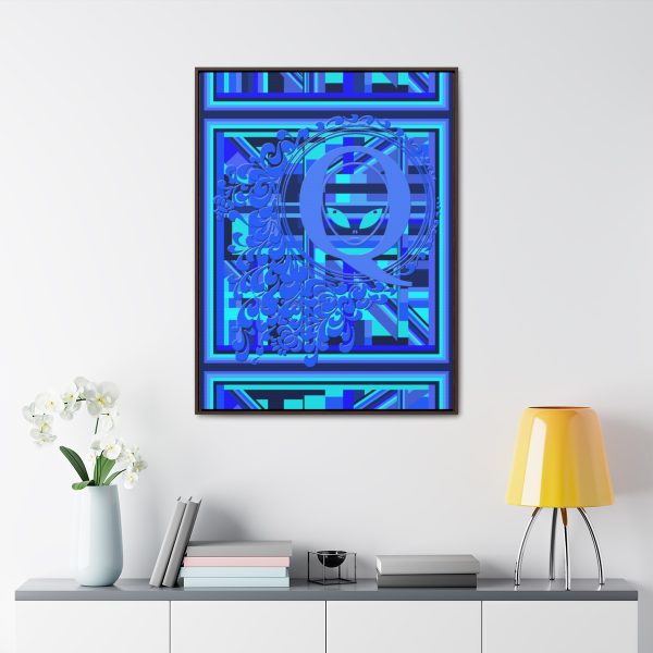 Gallery Canvas Wraps, Vertical Frame - Q Splash Geometric Multi Blue BG - Image 134