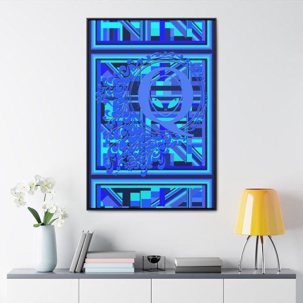 Gallery Canvas Wraps, Vertical Frame - Q Splash Geometric Multi Blue BG - Image 139