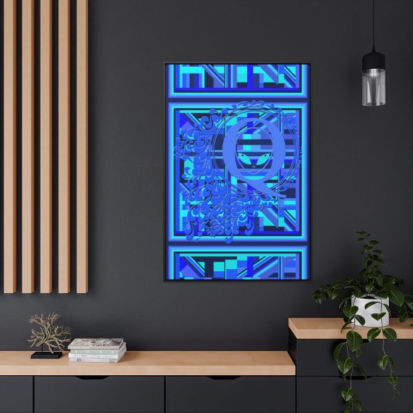 Gallery Canvas Wraps, Vertical Frame - Q Splash Geometric Multi Blue BG - Image 140