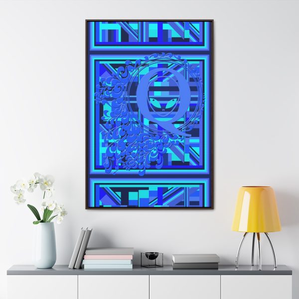 Gallery Canvas Wraps, Vertical Frame - Q Splash Geometric Multi Blue BG - Image 4