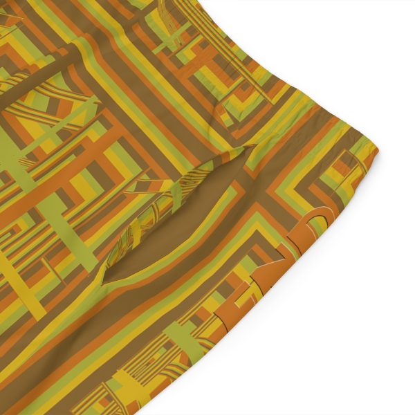 Men's Board Shorts (AOP) - END RACE BASED LAW - Earth Tones - Geometric BG - Image 31