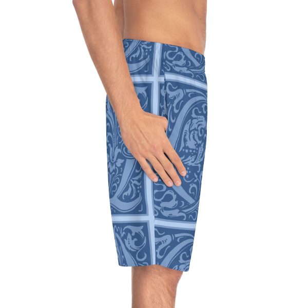 Men's Board Shorts (AOP) - Q Blue - Blue BG - Image 30