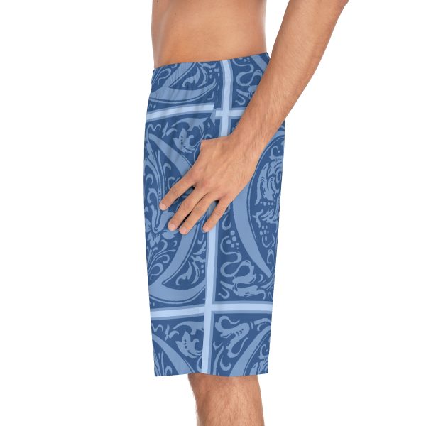 Men's Board Shorts (AOP) - Q Blue - Blue BG - Image 37