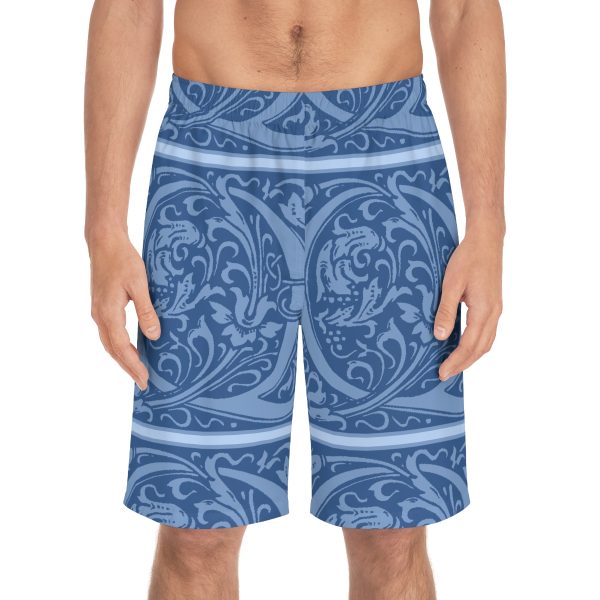 Men's Board Shorts (AOP) - Q Blue - Blue BG - Image 33