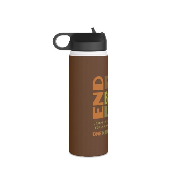 Stainless Steel Water Bottle, Standard Lid - END RACE BASED LAW Canada - Earth Tones - Image 11