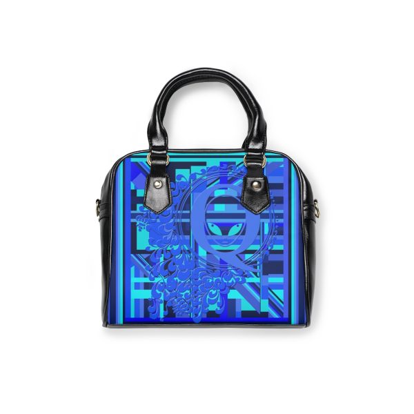 Shoulder Handbag - Q Splash Geometric Multi Blue BG - Image 3