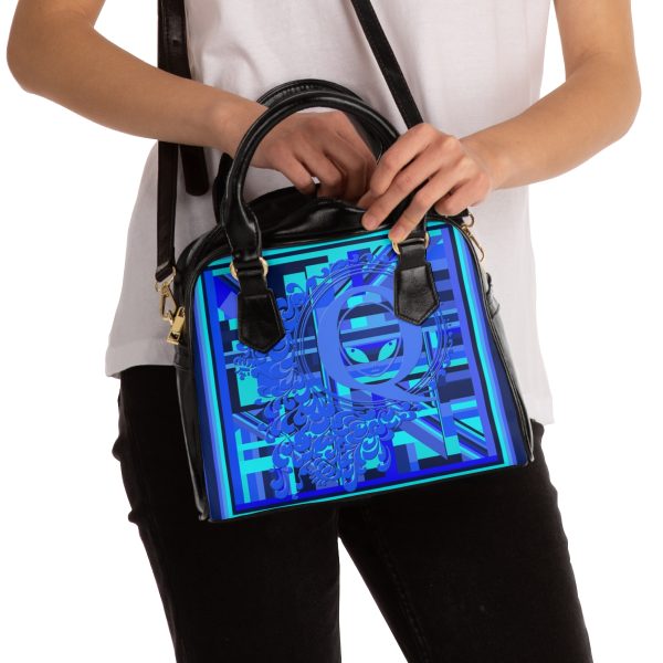 Shoulder Handbag - Q Splash Geometric Multi Blue BG