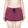 Women's Relaxed Shorts (AOP) - Q Wine - Dark Wine BG - Image 29