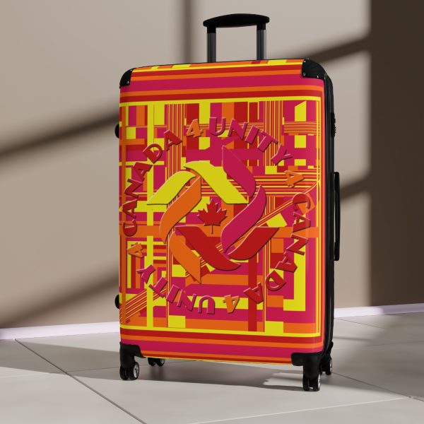 Suitcase - Unity4Canada - Sunset Colours - Geometric BG