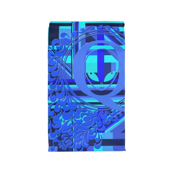 Polyester Lunch Bag - Q Splash Geometric Multi Blue BG - Image 2