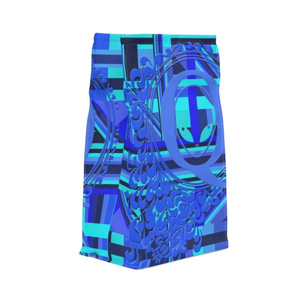 Polyester Lunch Bag - Q Splash Geometric Multi Blue BG - Image 4