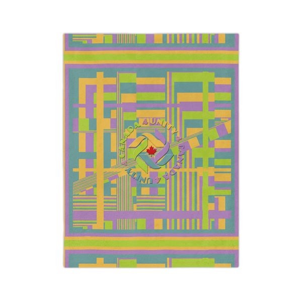 Velveteen Minky Blanket - Unity4Canada - Pastels - Geometric BG - Image 6