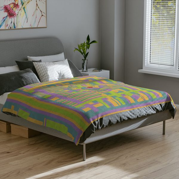 Velveteen Minky Blanket - Unity4Canada - Pastels - Geometric BG - Image 5