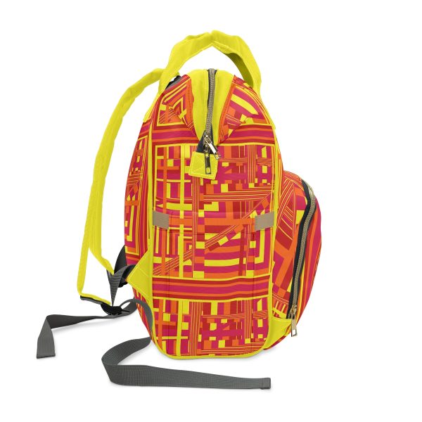 Multifunctional Diaper Backpack - Unity4Canada - Sunset Colours - Geometric BG - Image 4