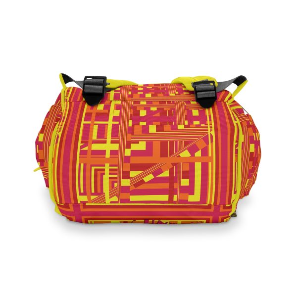 Multifunctional Diaper Backpack - Unity4Canada - Sunset Colours - Geometric BG - Image 5