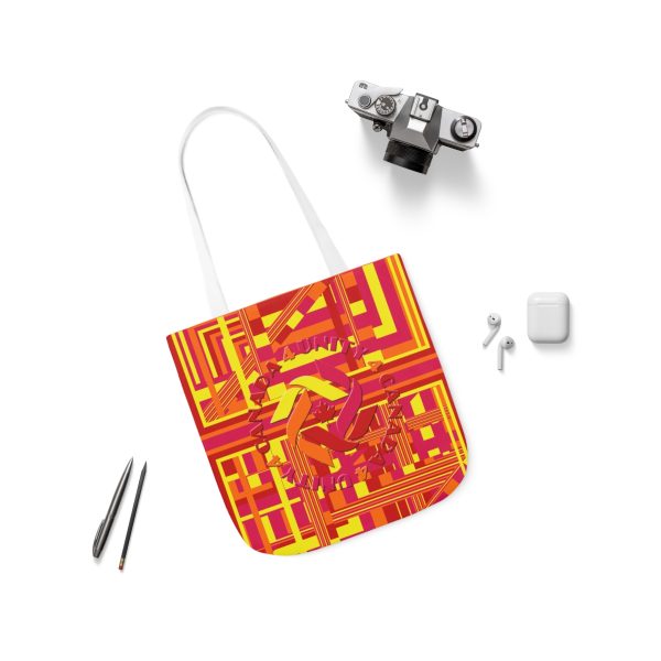 Polyester Canvas Tote Bag (AOP) - Unity4Canada - Sunset Colours - Geometric BG - Image 35