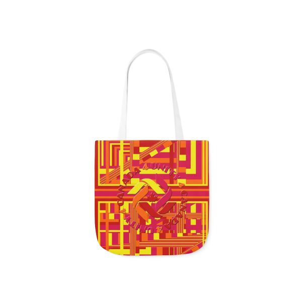 Polyester Canvas Tote Bag (AOP) - Unity4Canada - Sunset Colours - Geometric BG - Image 33