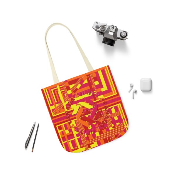 Polyester Canvas Tote Bag (AOP) - Unity4Canada - Sunset Colours - Geometric BG - Image 43