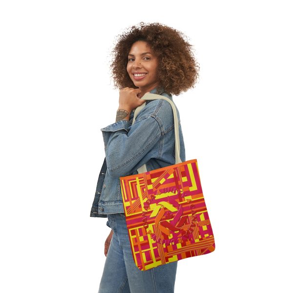 Polyester Canvas Tote Bag (AOP) - Unity4Canada - Sunset Colours - Geometric BG - Image 44