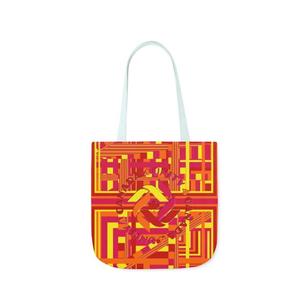 Polyester Canvas Tote Bag (AOP) - Unity4Canada - Sunset Colours - Geometric BG - Image 46
