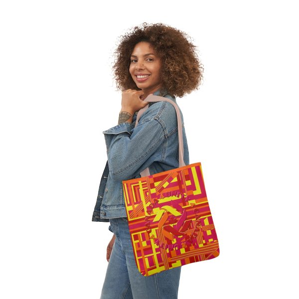 Polyester Canvas Tote Bag (AOP) - Unity4Canada - Sunset Colours - Geometric BG - Image 60