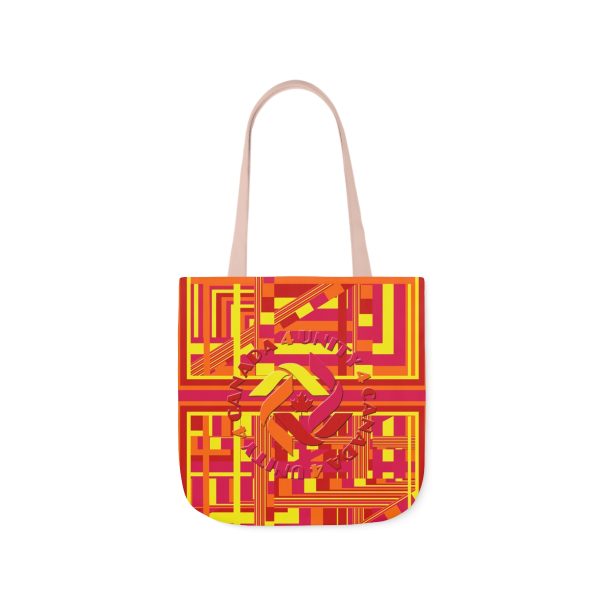 Polyester Canvas Tote Bag (AOP) - Unity4Canada - Sunset Colours - Geometric BG - Image 57