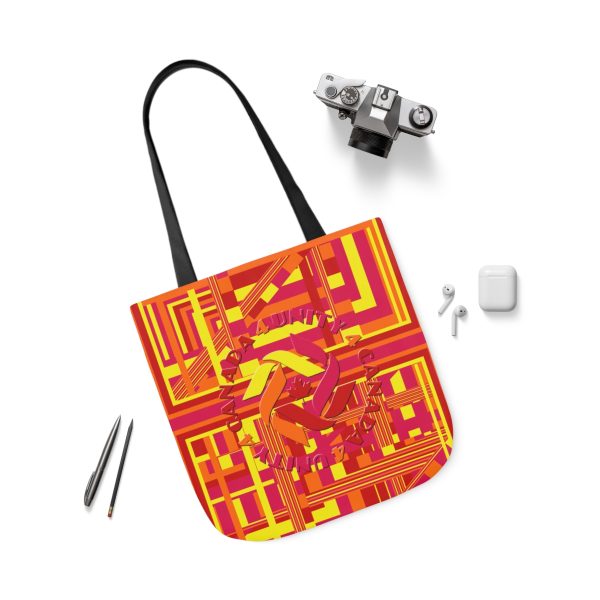 Polyester Canvas Tote Bag (AOP) - Unity4Canada - Sunset Colours - Geometric BG - Image 15