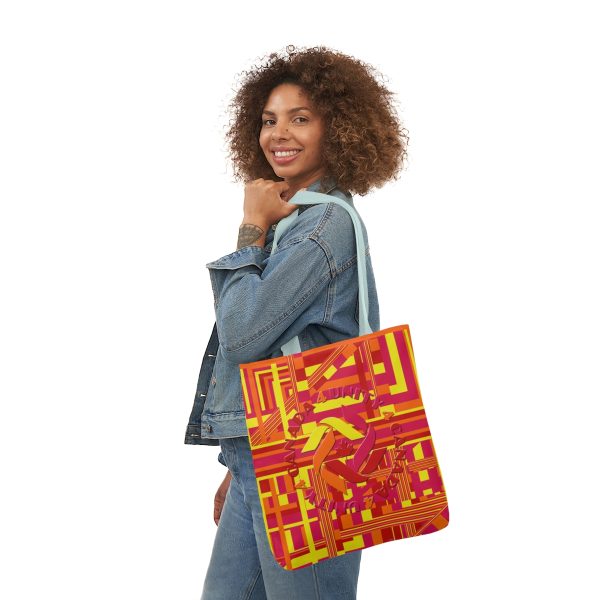 Polyester Canvas Tote Bag (AOP) - Unity4Canada - Sunset Colours - Geometric BG - Image 12