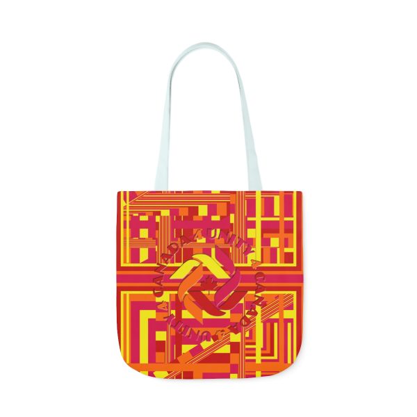Polyester Canvas Tote Bag (AOP) - Unity4Canada - Sunset Colours - Geometric BG - Image 10