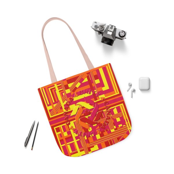 Polyester Canvas Tote Bag (AOP) - Unity4Canada - Sunset Colours - Geometric BG - Image 19