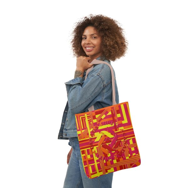 Polyester Canvas Tote Bag (AOP) - Unity4Canada - Sunset Colours - Geometric BG - Image 20