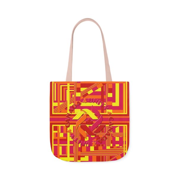 Polyester Canvas Tote Bag (AOP) - Unity4Canada - Sunset Colours - Geometric BG - Image 17