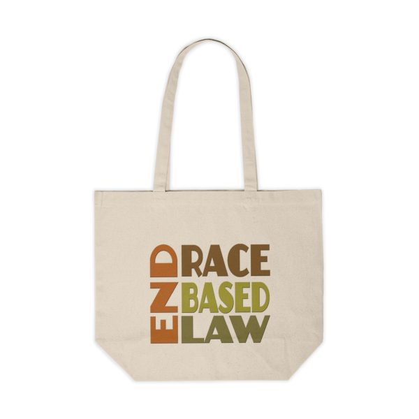 Canvas Shopping Tote - END RACE BASED LAW - Earth Tones