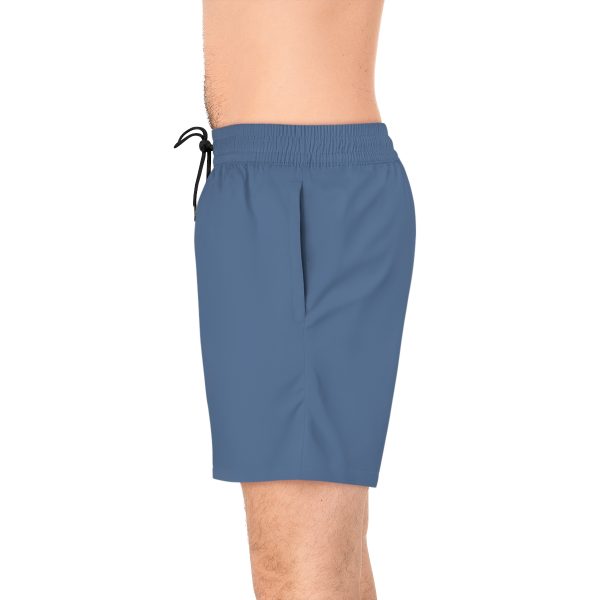 Men's Mid-Length Swim Shorts (AOP) - END RACE BASED LAW - Blues - Blue BG - Image 12