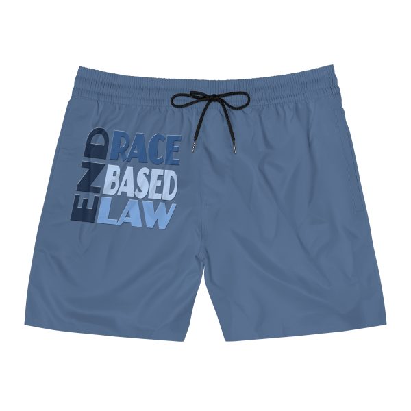 Men's Mid-Length Swim Shorts (AOP) - END RACE BASED LAW - Blues - Blue BG - Image 7