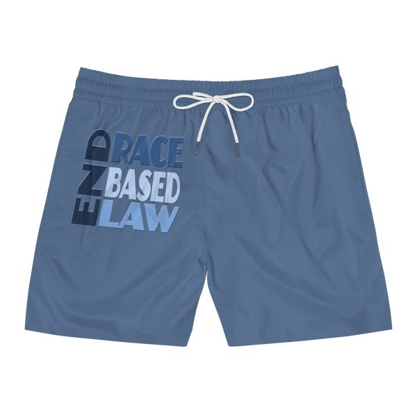 Men's Mid-Length Swim Shorts (AOP) - END RACE BASED LAW - Blues - Blue BG