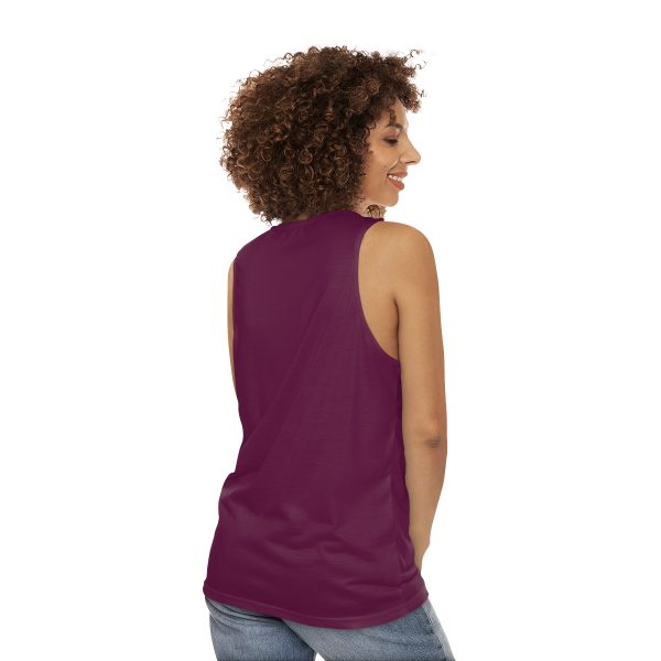 Unisex Tank Top (AOP) - END RACE BASED LAW - Pinks Caldera - Purple BG - Image 7