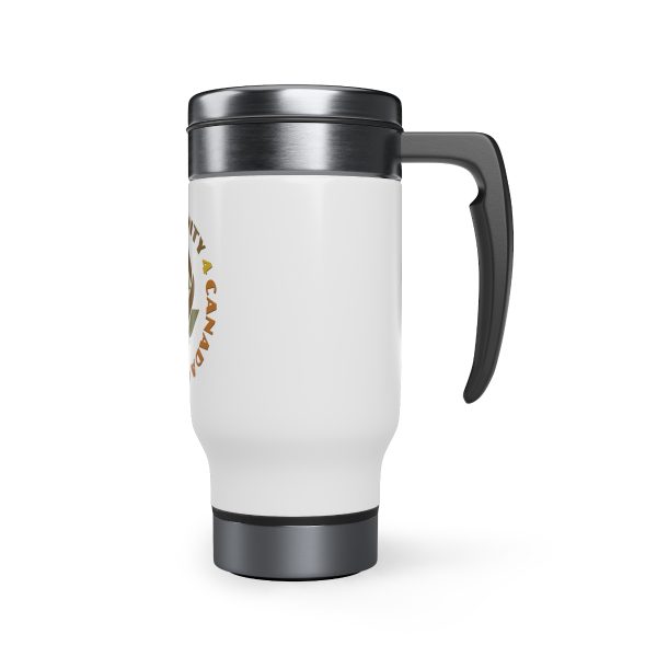 Stainless Steel Travel Mug with Handle, 14oz - Unity4Canada -  Earth Tones - Image 4