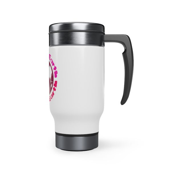 Stainless Steel Travel Mug with Handle, 14oz - Unity4Earth - Pinks - Image 4