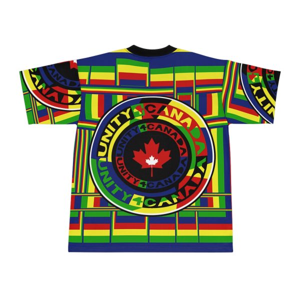 Unisex Football Jersey (AOP) - Unity4Canada - Multi Coloured - Geometric BG - Image 3