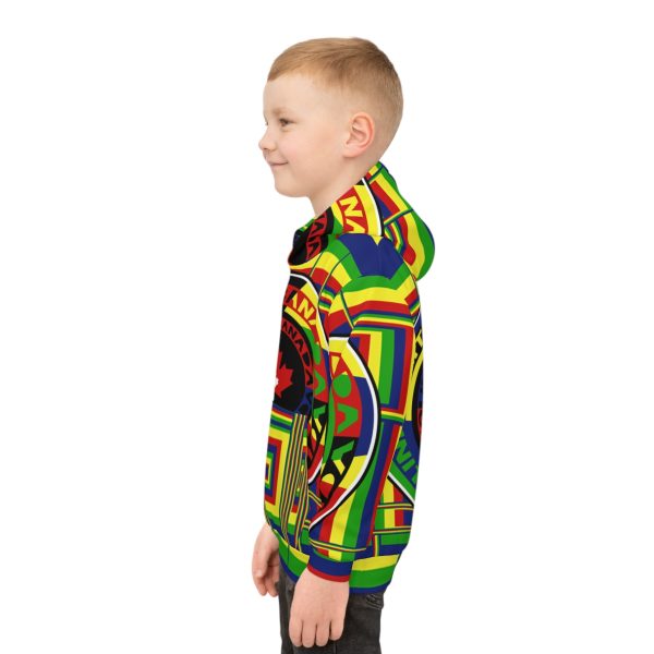 Children's Hoodie (AOP) - Unity4Canada - Multi Coloured - Geometric BG - Image 9