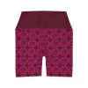 High Waisted Yoga Shorts (AOP) - Unity4Earth - Pinks - Wine BG - Image 3