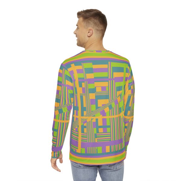 Men's Long Sleeve Shirt (AOP) - Unity4Canada - Pastels - Geometric BG - Image 4